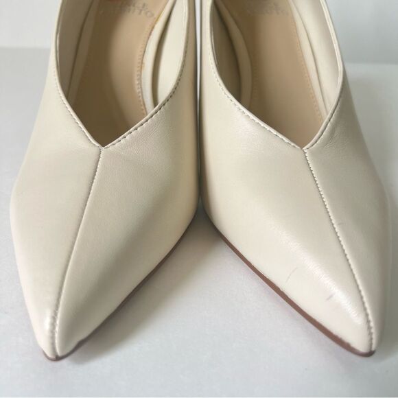 Vince Camuto Setenda Almond Milk Leather Pointed Toe Heeled Pumps Shoe Size 8.5 - Picture 6 of 16